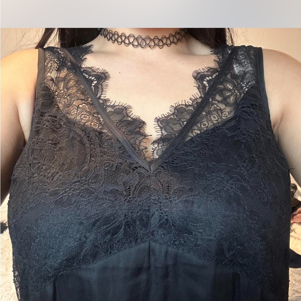 H&M Black Lace V-Neck Tank Top